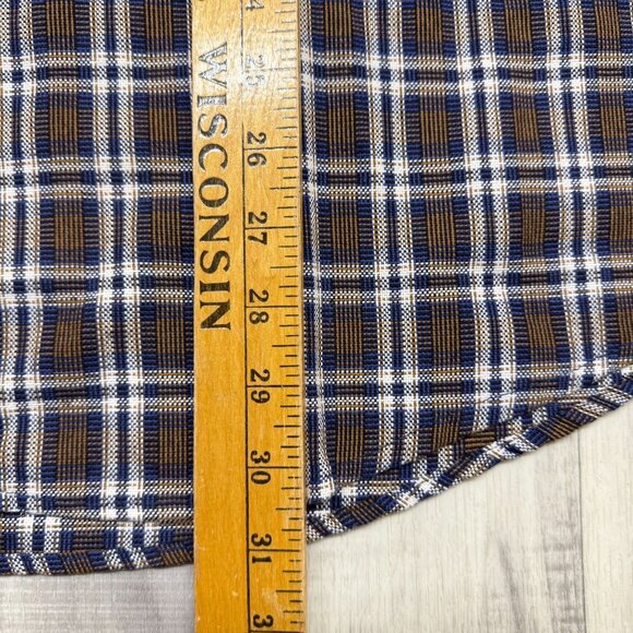 ✅ Mens L Savane Plaid Button-Up Shirt Process 2000 No Wrinkle Long Sleeve - Picture 5 of 9